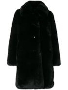 Marc Jacobs Plush Faux Fur Coat - Black