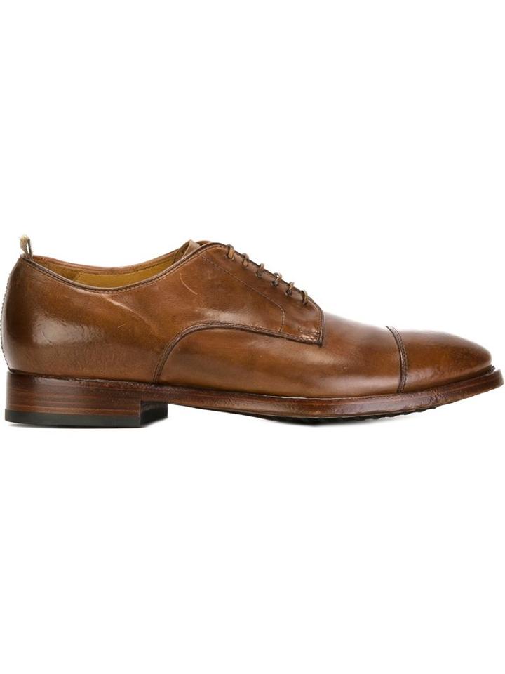 Officine Creative Princeton Derby Shoes, Men's, Size: 41.5, Brown, Calf Leather/leather/rubber