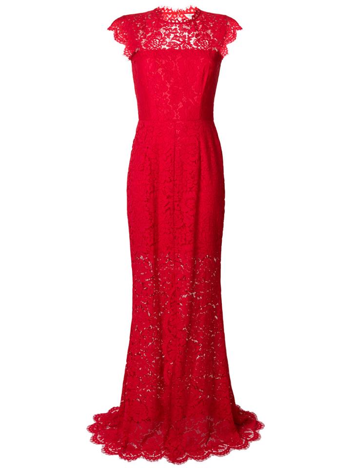Rachel Zoe Lace Long Dress - Red