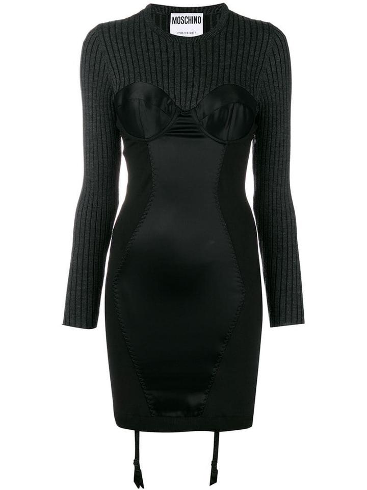 Moschino Knit Fitted Dress - Black