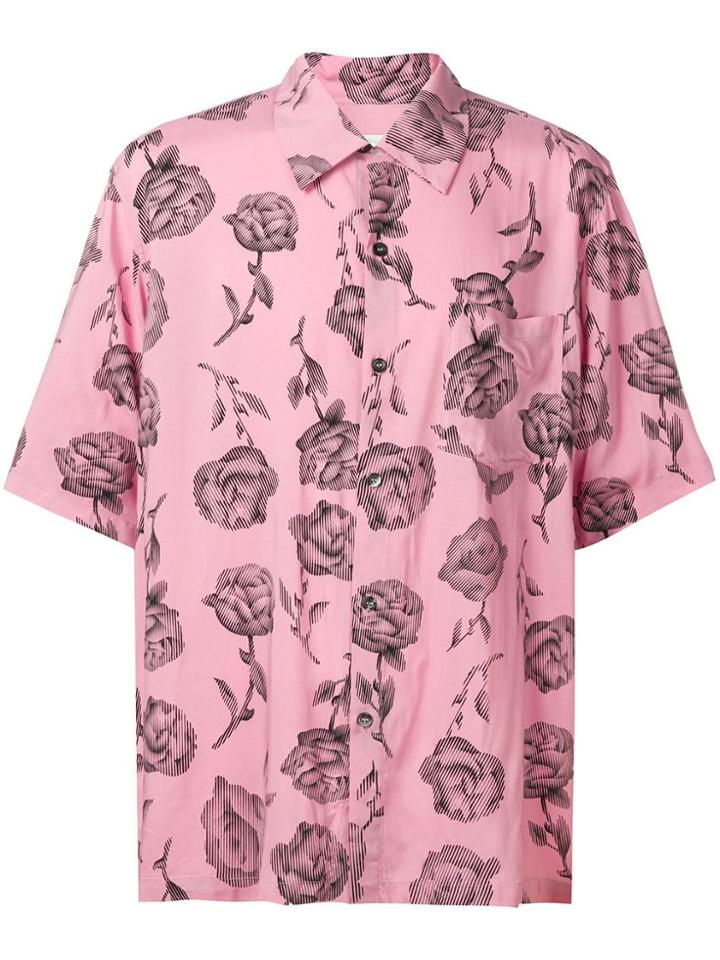 Aries Rose Bowling Shirt - Pink