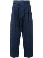 Haider Ackermann Cropped Drop-crotch Trousers - Blue
