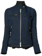 Sacai Zipped Bomber Jacket, Women's, Size: 2, Blue, Polyester/cotton