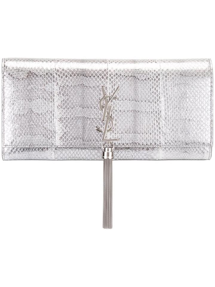 Saint Laurent 'classic Monogram' Tassel Clutch