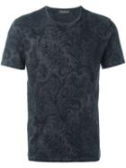 Etro Floral Print T-shirt, Men's, Size: Xxl, Grey, Cotton