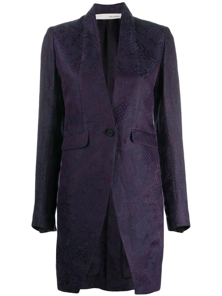 Isabel Benenato Longline Patterned Jacket - Purple