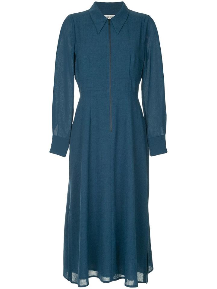 Cefinn Zipped Shirt Dress - Blue