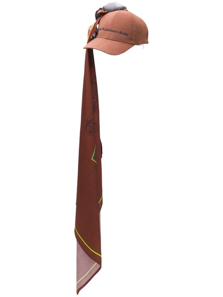 Barbara Bologna Scarf Embellished Baseball Cap - Brown