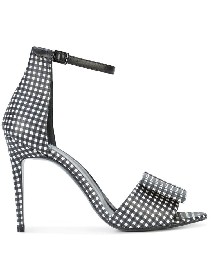Pierre Hardy Bow Strap Gingham Sandals - Black