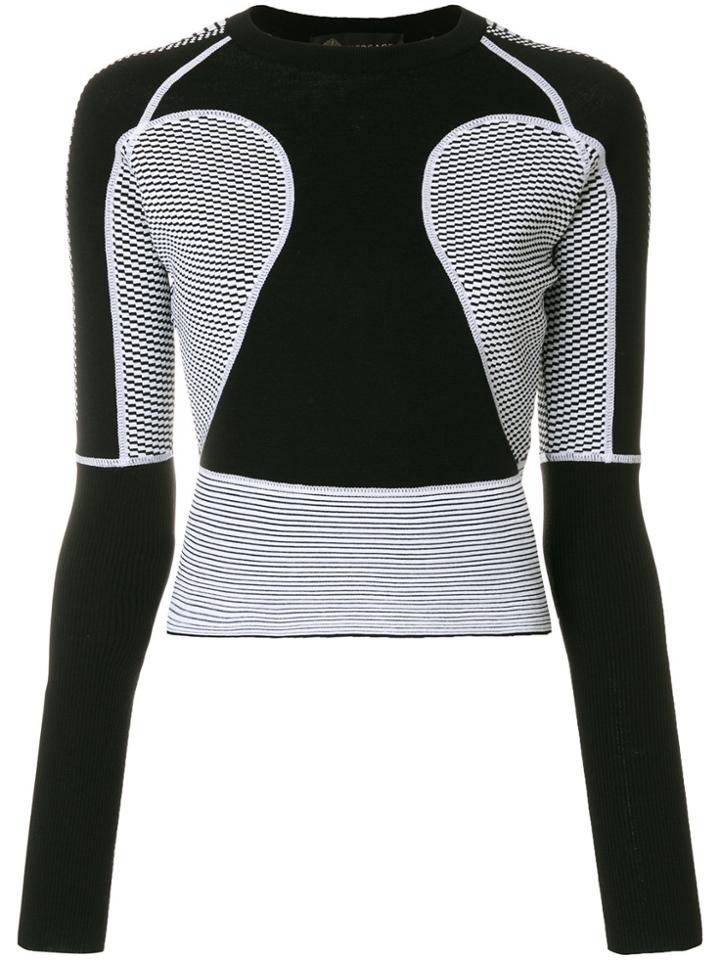 Versace Panelled Slim Jumper - Black