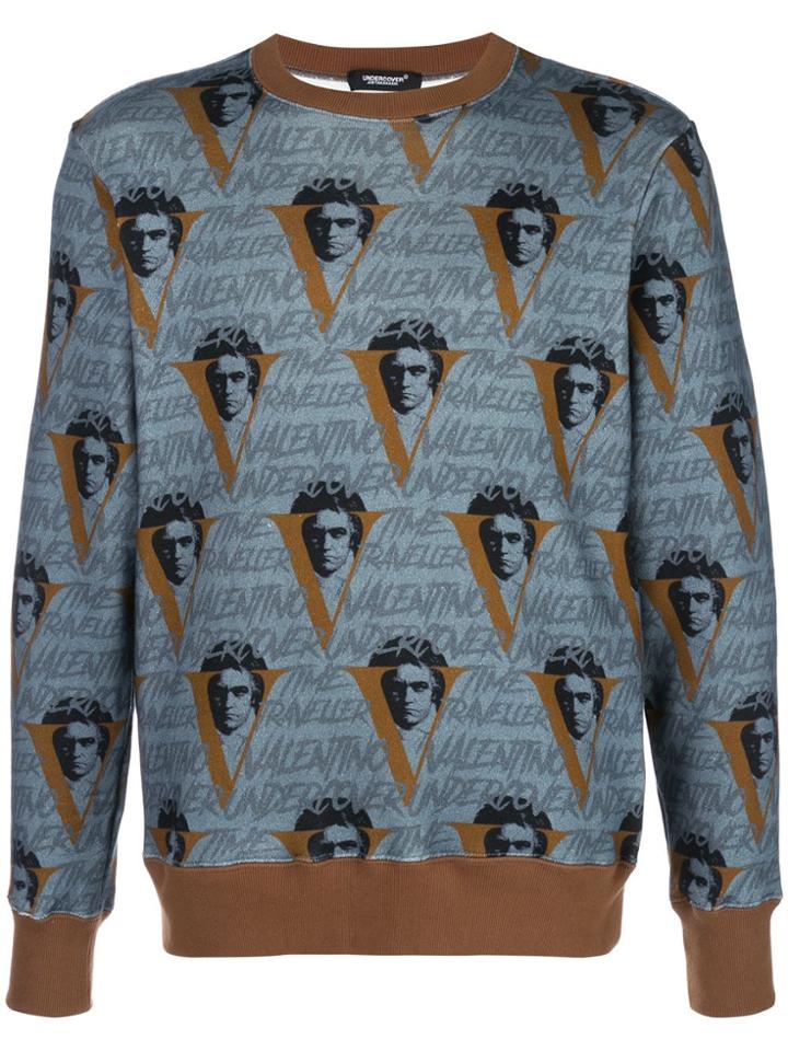 Undercover X Valentino Logo Print Jumper - Blue