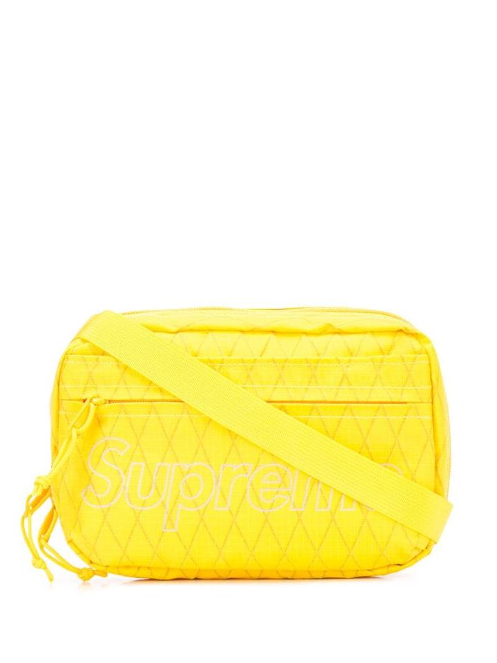 Supreme Logo Print Shoulder Bag - Yellow