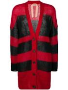 No21 Striped Oversized Cardigan - Red