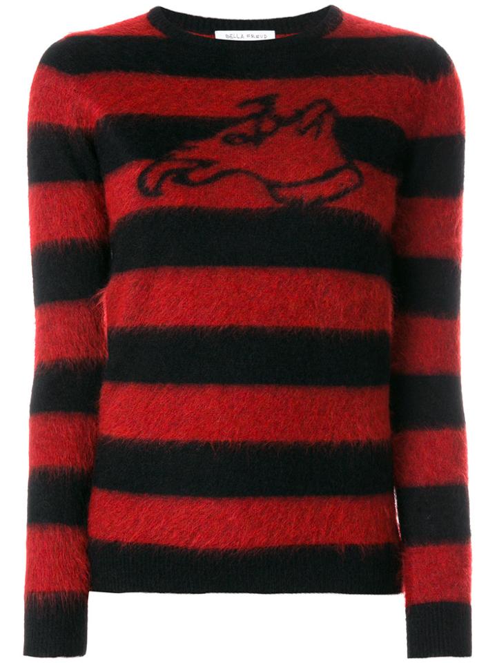 Bella Freud Striped Dog Jumper - Red