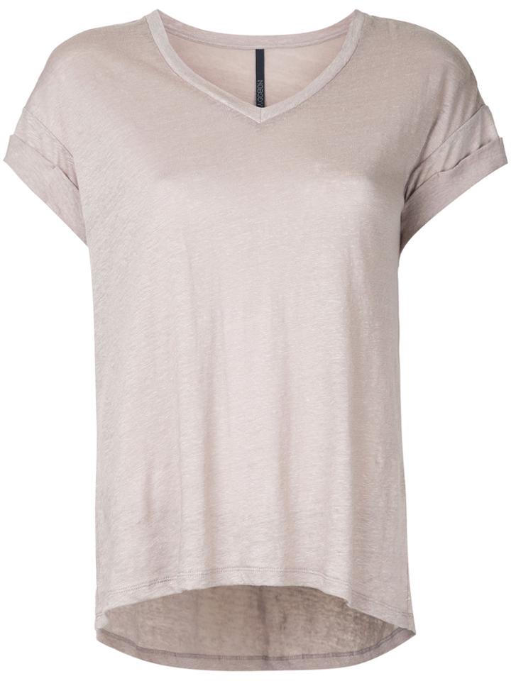 Nobody Denim Linen Tee Bloom - Brown