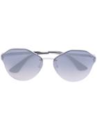 Prada Eyewear Oversized Rimless Sunglasses - Grey