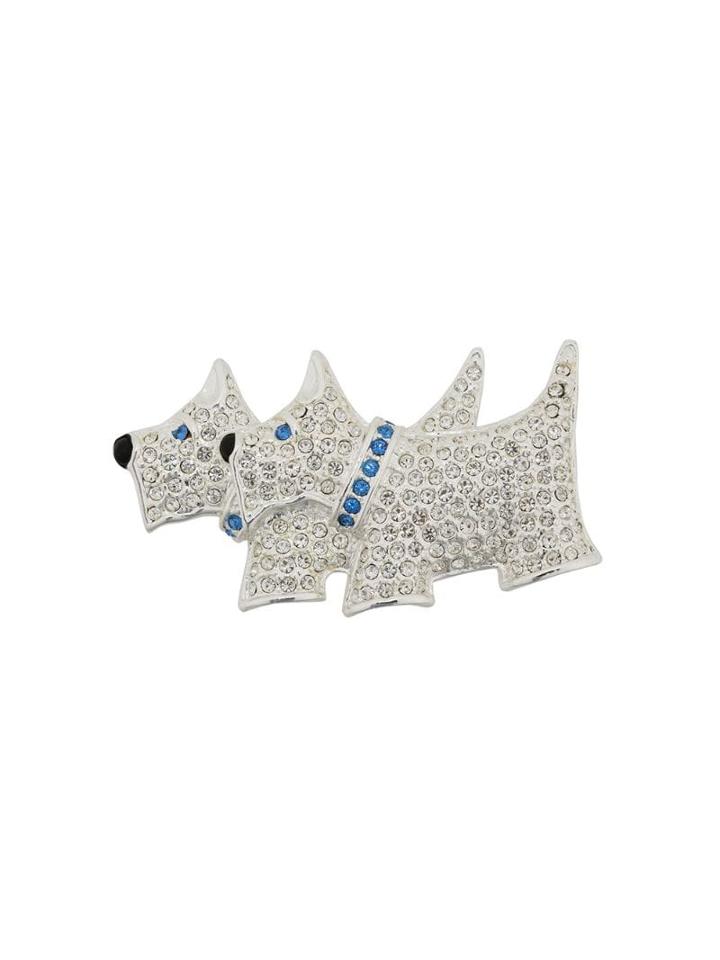 Susan Caplan Vintage 1980's Napier Scottish Terriers Brooch - Silver