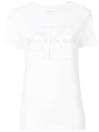 Ck Jeans Embroidered Logo T-shirt - White