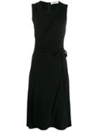 Calvin Klein 2000s Belted Wrap Dress - Black