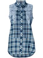 Ermanno Scervino Checked Sleeveless Shirt - Blue