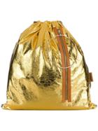 Mm6 Maison Margiela Metallic Drawstring Backpack - Gold