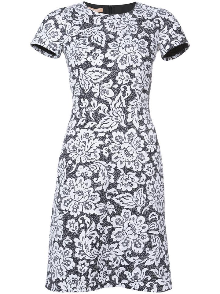 Michael Kors - Floral Print Dress - Women - Silk/cotton - 2, Black, Silk/cotton
