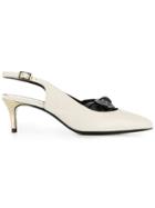 Lanvin Pointed Toe Slingback Pumps - White
