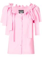 Boutique Moschino Bow Trim Blouse - Pink & Purple