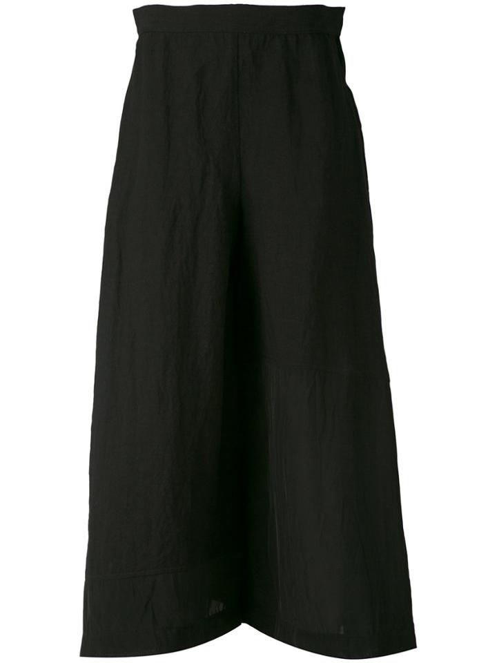 Loewe Wide Leg Cropped Trousers - Black