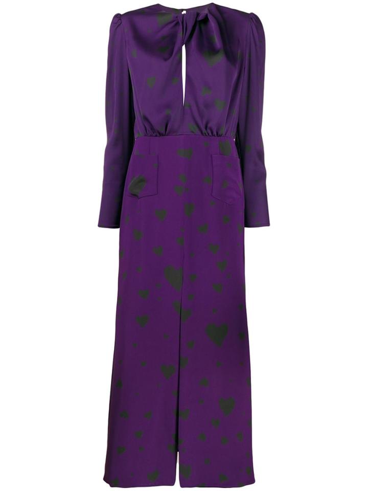 Racil Heart Print Midi Dress - Purple