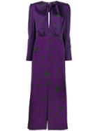 Racil Heart Print Midi Dress - Purple