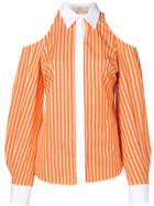 Sara Battaglia Striped Collared Shirt - Orange