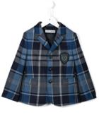 Dolce & Gabbana Kids Plaid Blazer, Boy's, Size: 10 Yrs, Blue
