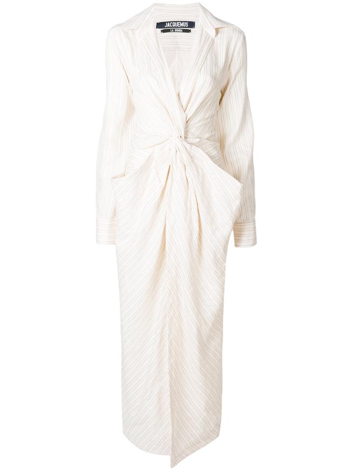 Jacquemus Front Knot-detail Dress - Nude & Neutrals