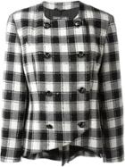 Pierre Cardin Vintage Checked Double Breasted Blazer - Black