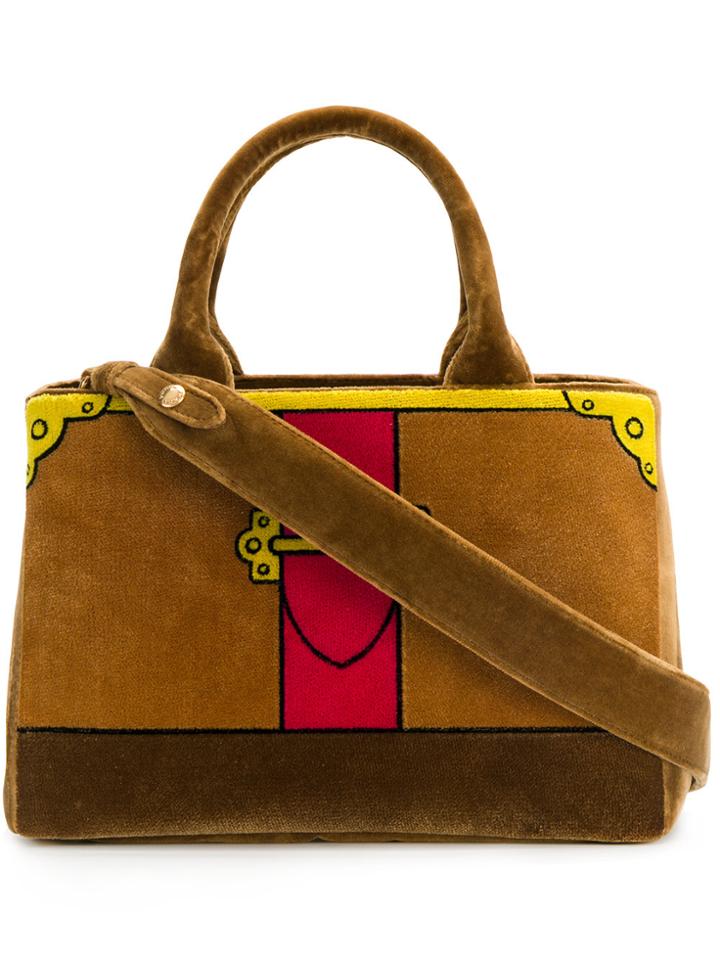 Prada Trompe L'oeil Tote Bag - Brown