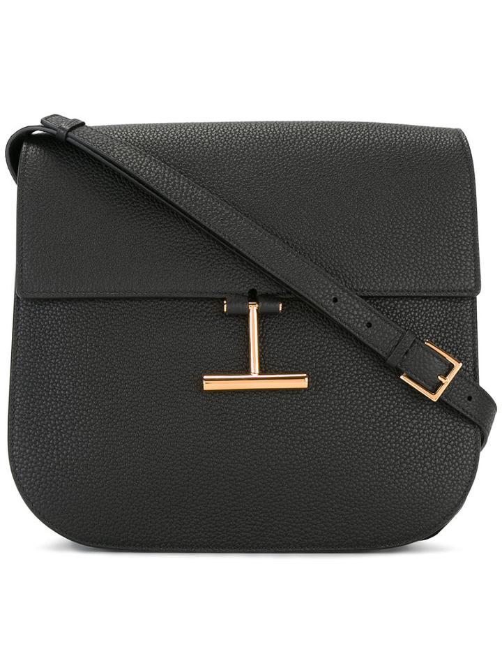 Tom Ford T-clasp Cross Body Bag, Women's, Black, Calf Leather/brass/cotton/padanus Fibre