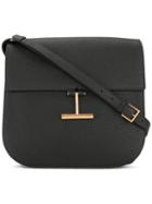 Tom Ford T-clasp Cross Body Bag, Women's, Black, Calf Leather/brass/cotton/padanus Fibre