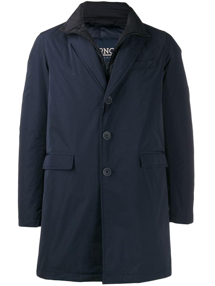 Herno Single-breast Shell Coat - Blue