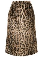 Markus Lupfer Leopard Print Skirt - Brown