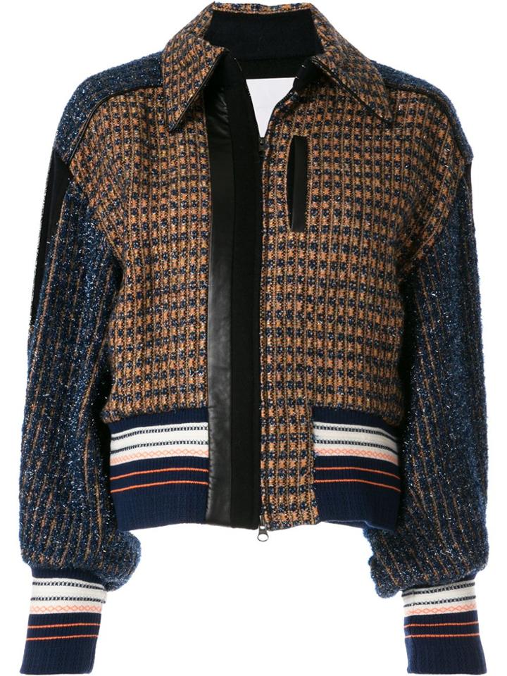 Mame Tweed Bomber Jacket - Orange