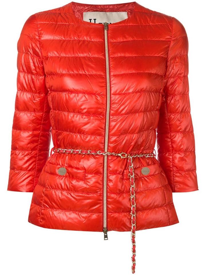 Herno Cropped Sleeve Padded Jacket - Orange