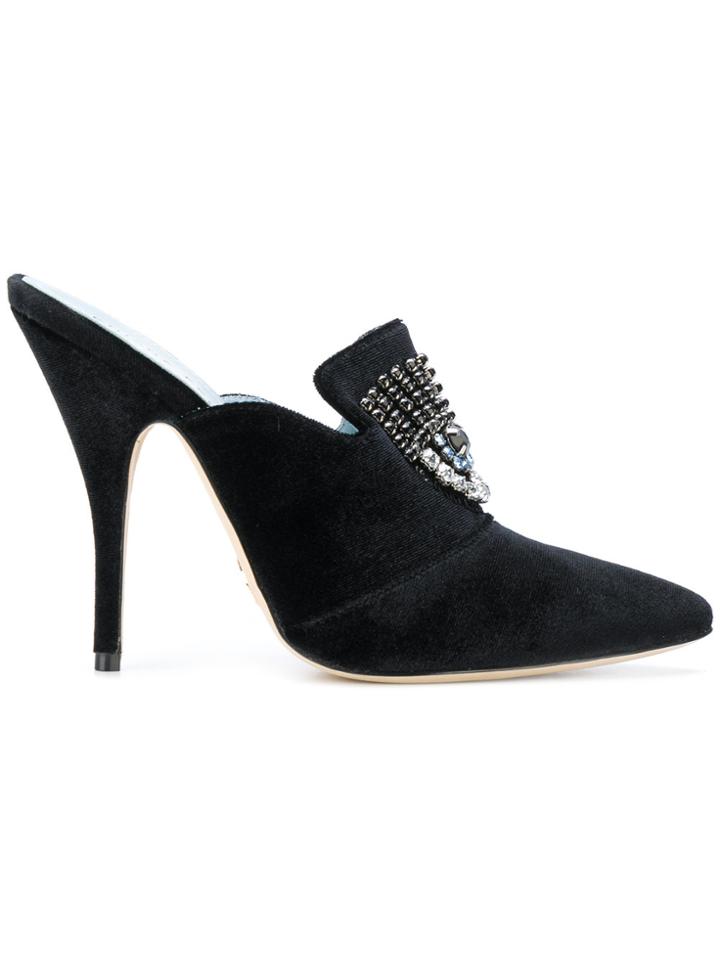 Chiara Ferragni Logomania Heeled Mules - Black
