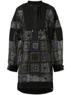 Sacai Oversized Printed Dress, Women's, Size: 2, Black, Cotton/polyester/nylon