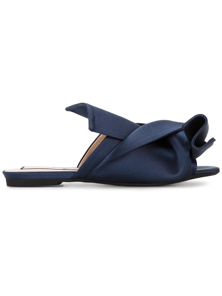 No21 Satin Bow Sandals - Blue