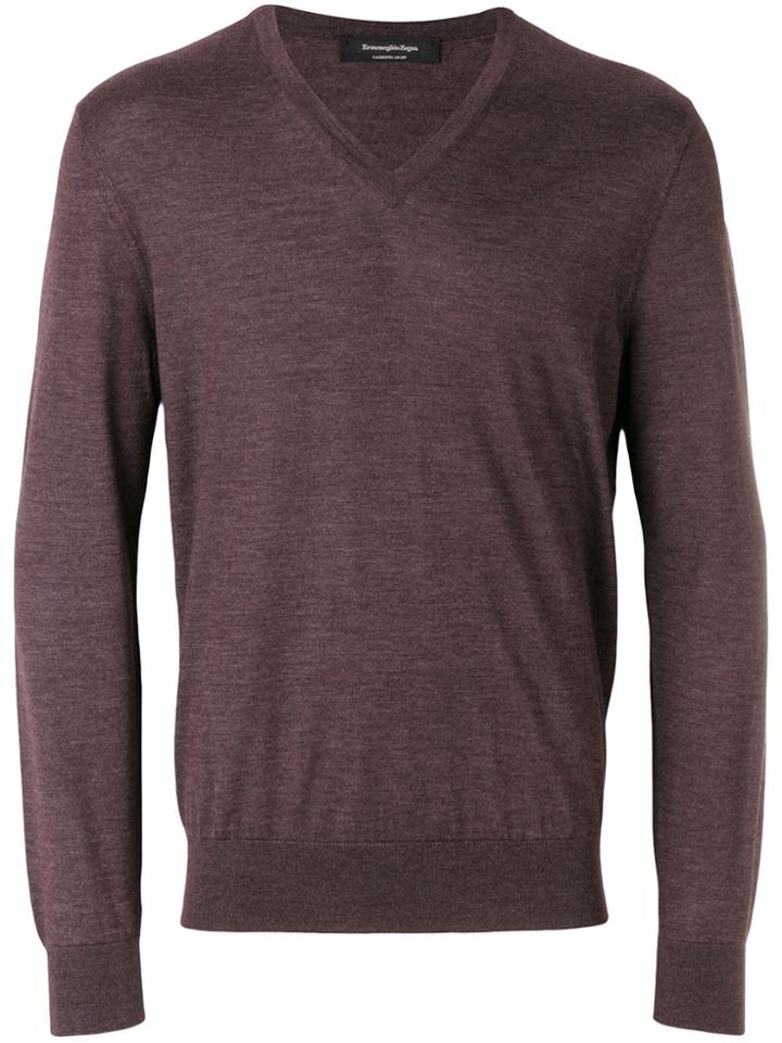 Ermenegildo Zegna V-neck Jumper - Pink & Purple