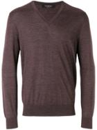 Ermenegildo Zegna V-neck Jumper - Pink & Purple