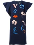 Victoria Victoria Beckham Multi Patch Dress - Blue