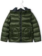 Hooded Padded Jacket, Boy's, Size: 12 Yrs, Green, Herno Kids