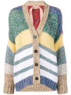 Nº21 Striped Button Cardigan - Green